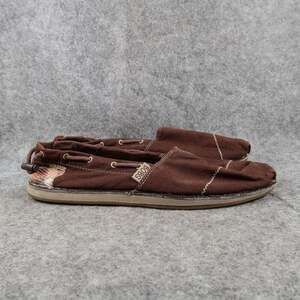 Skechers Bobs Shoes Womens 8.5 Loafer Flats Slip On Casual Canvas Brown Comfort